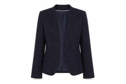 H&M Women’s Blue Pinstripe Blazer Size 10 Regular Fit Jacket