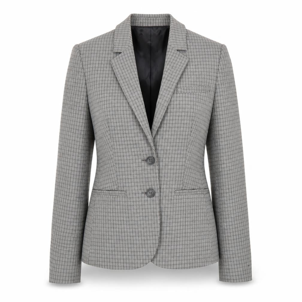 Next Women Grey Check Tailored Blazer Jacket Size 10 UK