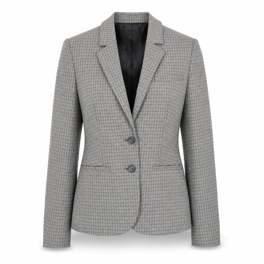 Next Women Grey Check Tailored Blazer Jacket Size 10 UK