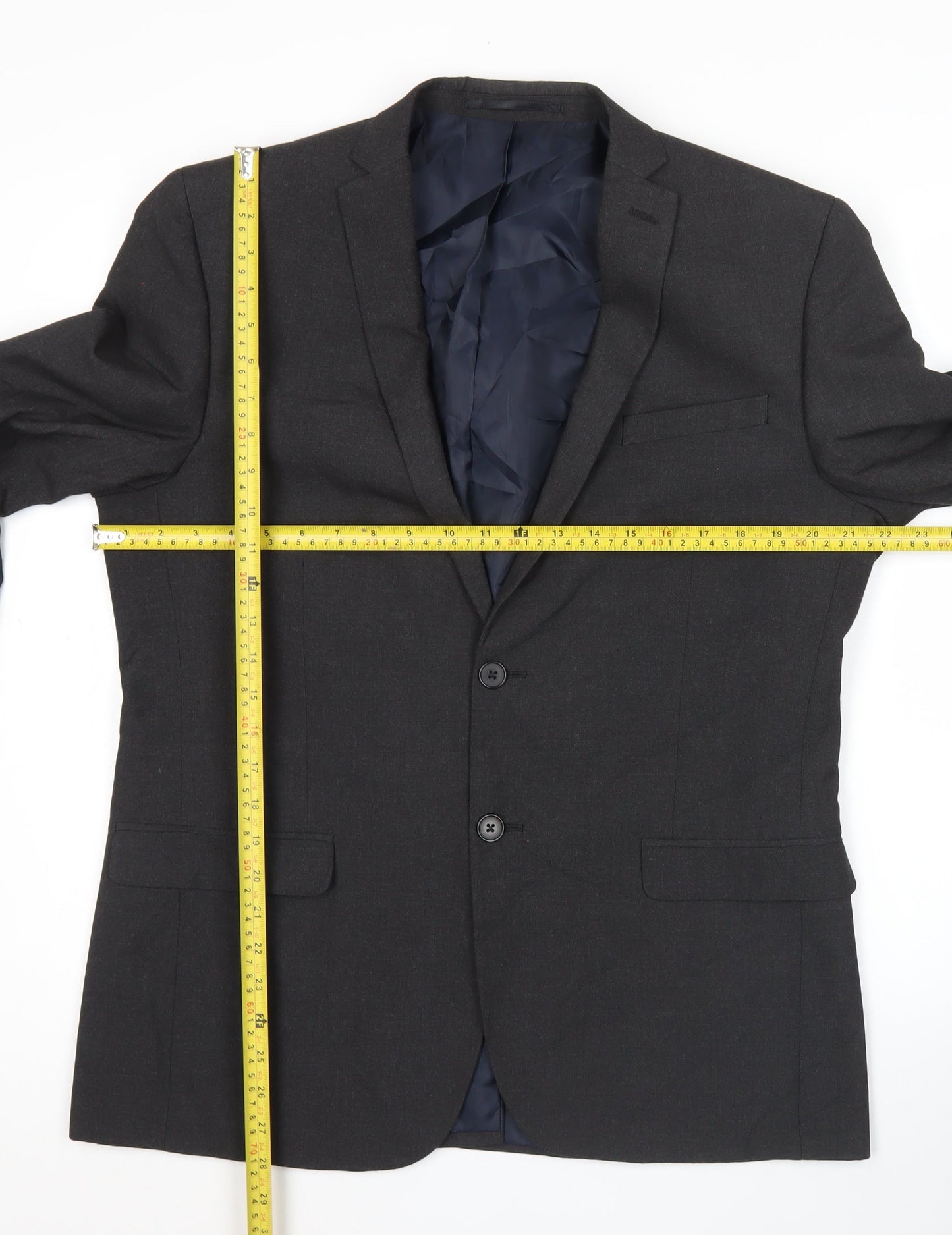 Limehaus Men's Grey Suit Jacket 42R Regular Fit Two-Button