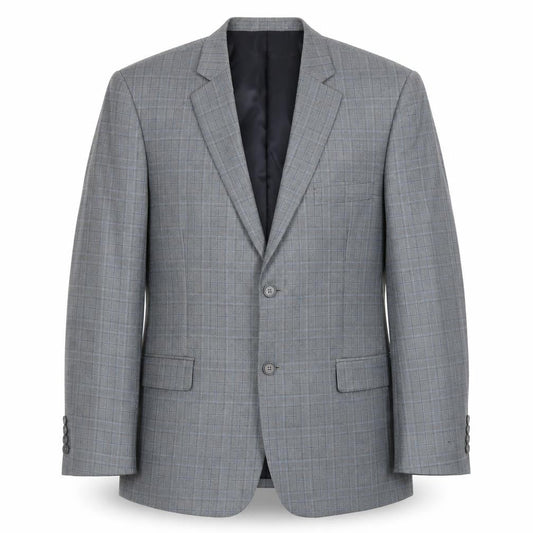 French Connection Men’s Grey Check Blazer Jacket 44R Two-Button Smart
