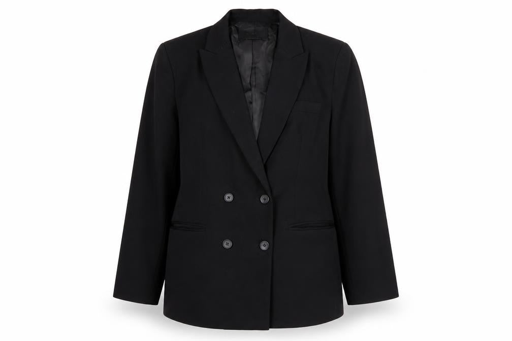 Stradivarius Womens Black Size 12 Double Breasted Blazer Jacket