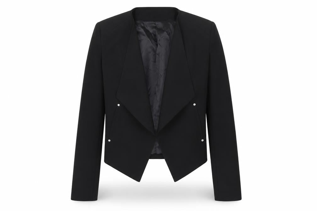 H&M Women Black Size 10 Shawl Lapel Blazer Jacket