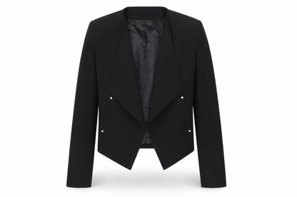 H&M Women Black Size 10 Shawl Lapel Blazer Jacket
