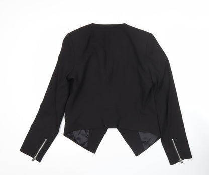 H&M Women Black Size 10 Shawl Lapel Blazer Jacket