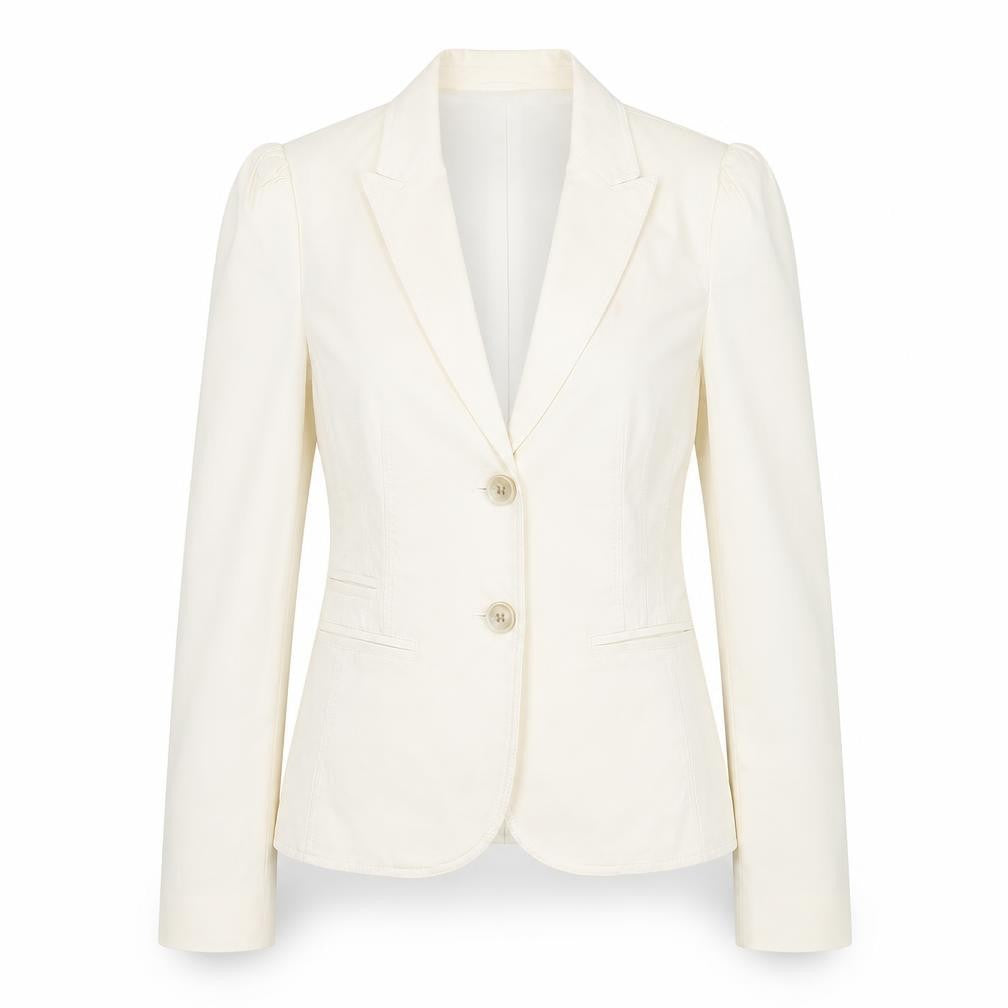 ESPRIT Women Ivory Slim Fit Suit Jacket UK 6 Notch Lapel