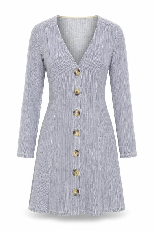River Island Women’s Blue Striped Shirt Dress Size 8 Long Sleeve