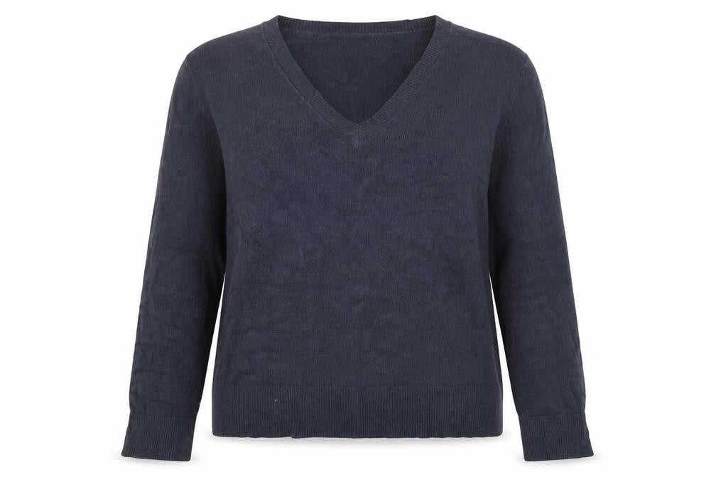 Marks & Spencer Womens Blue Size 12 V-Neck Acrylic Jumper