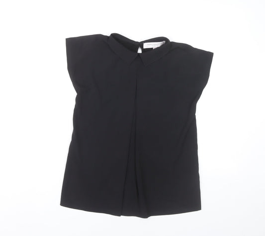 French Connection Womens Black XS Collared Sleeveless Blouse