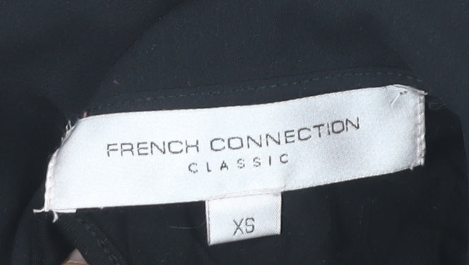 French Connection Womens Black XS Collared Sleeveless Blouse
