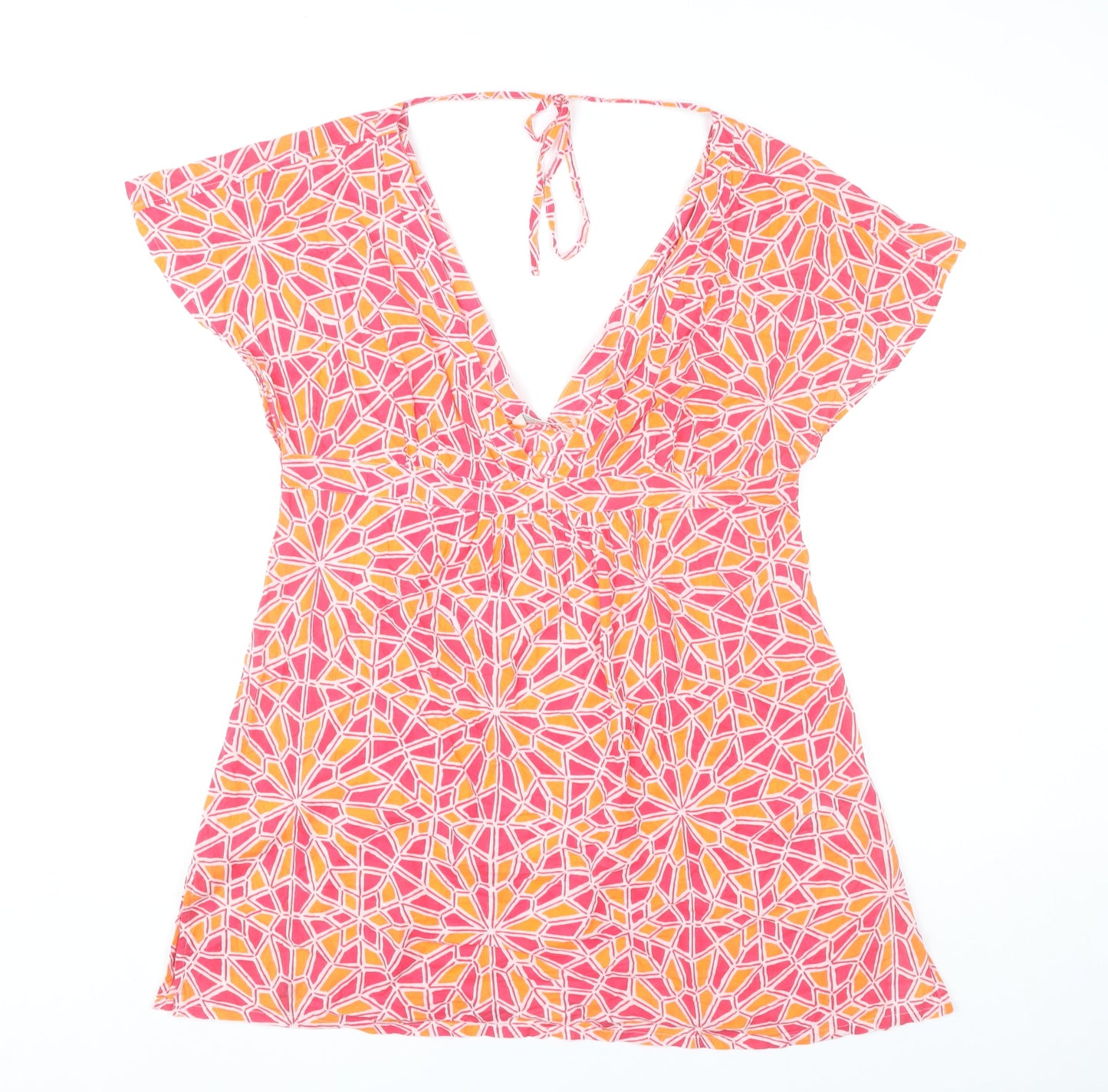 Marks and Spencer Women’s Pink Orange Geometric Mini Dress Size 12