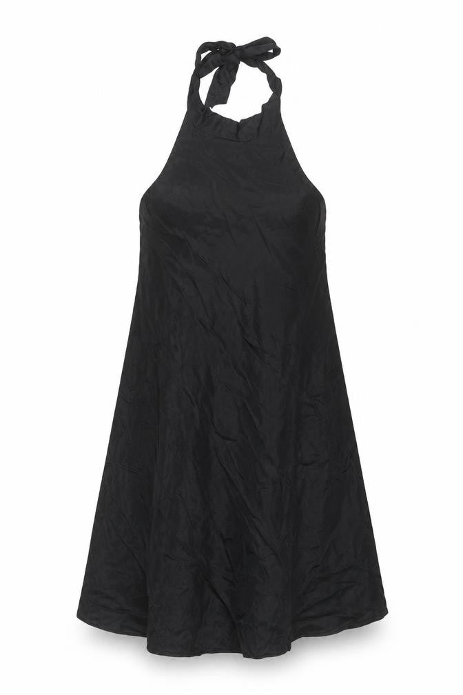 Zara Women’s Black Halter A-Line Dress Size 8 Viscose Knee Length