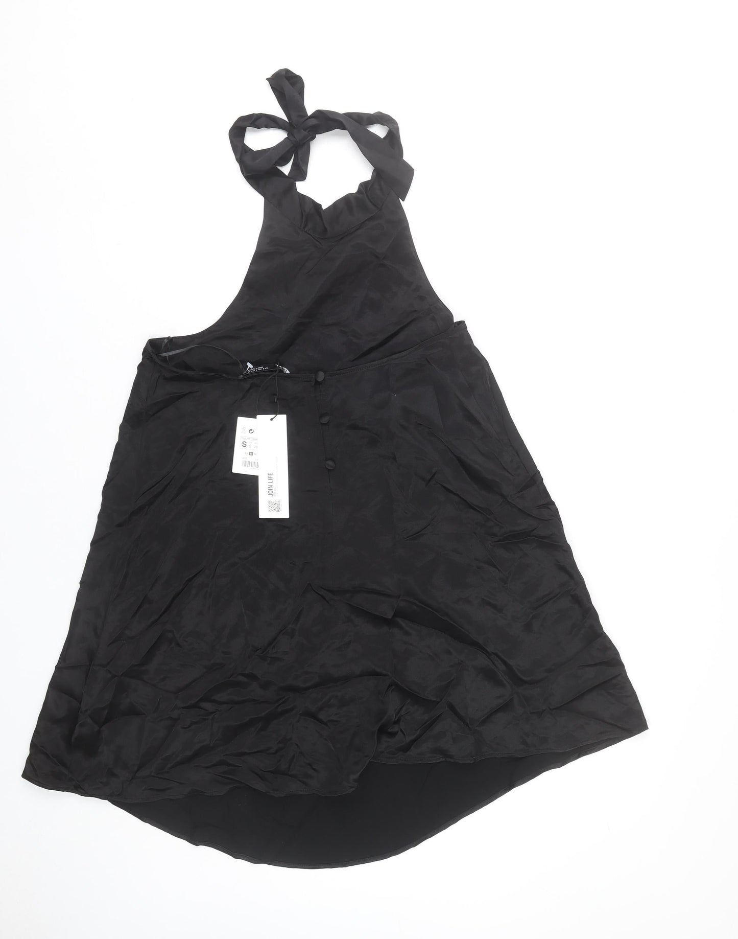 Zara Women’s Black Halter A-Line Dress Size 8 Viscose Knee Length