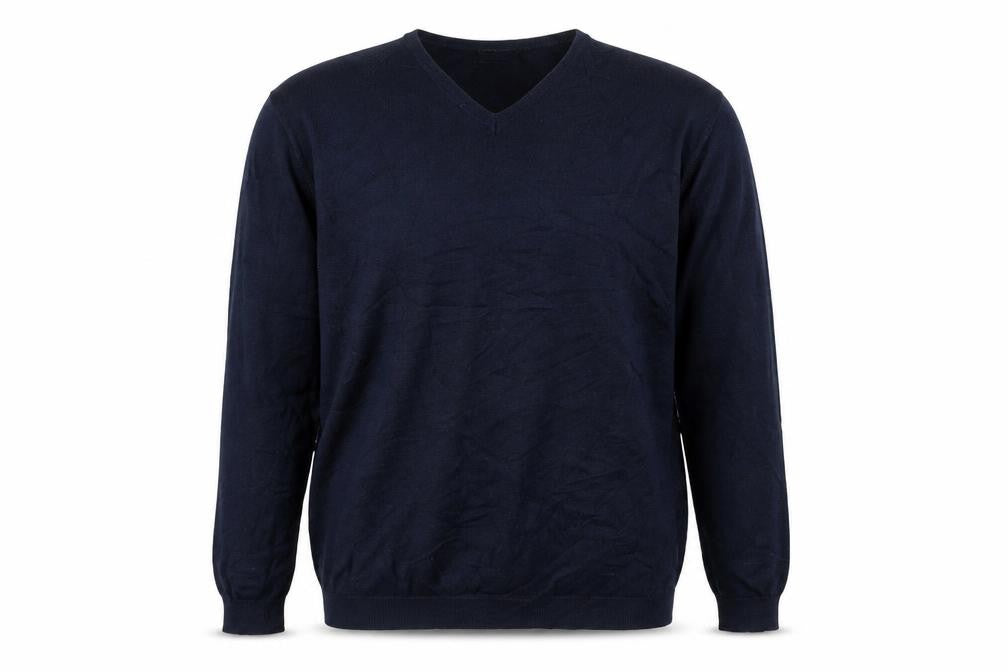 Zara Man Mens Blue XL V-Neck Pullover Jumper Long Sleeve Knit