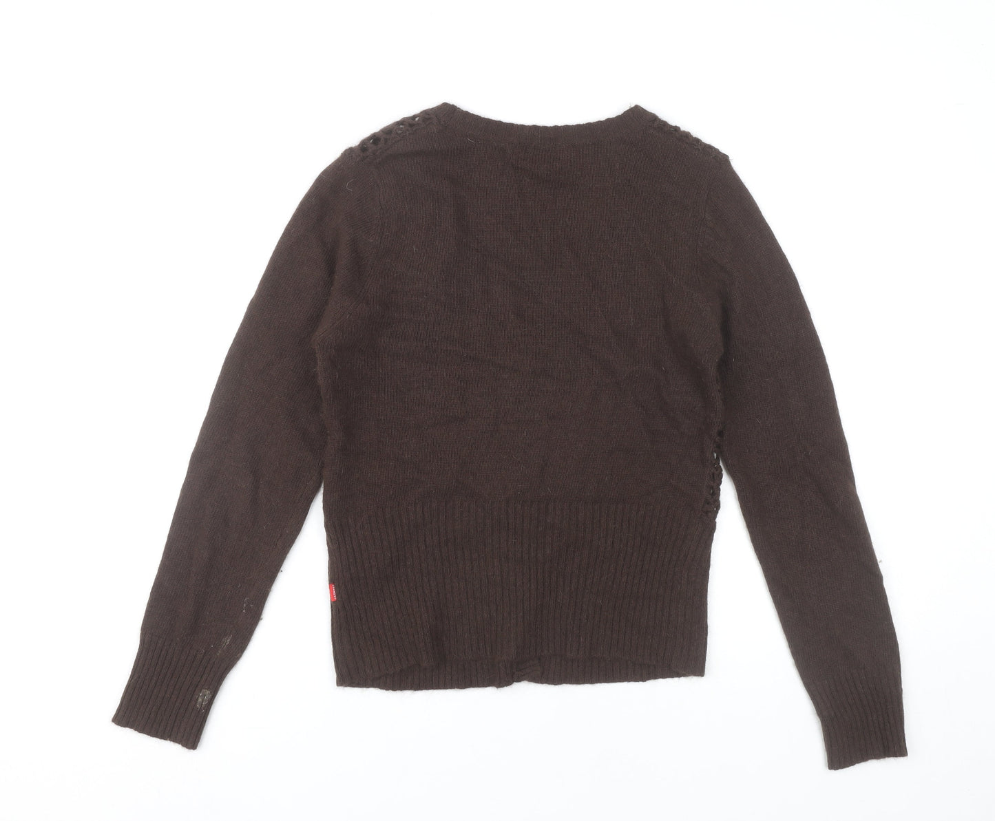Jackpot Women's Brown V-Neck Cardigan Size 2 Long Sleeve Knit