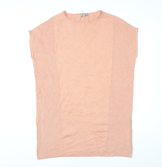 Oliver Bonas Women’s Beige Tunic Jumper Size 10 Sleeveless Knit