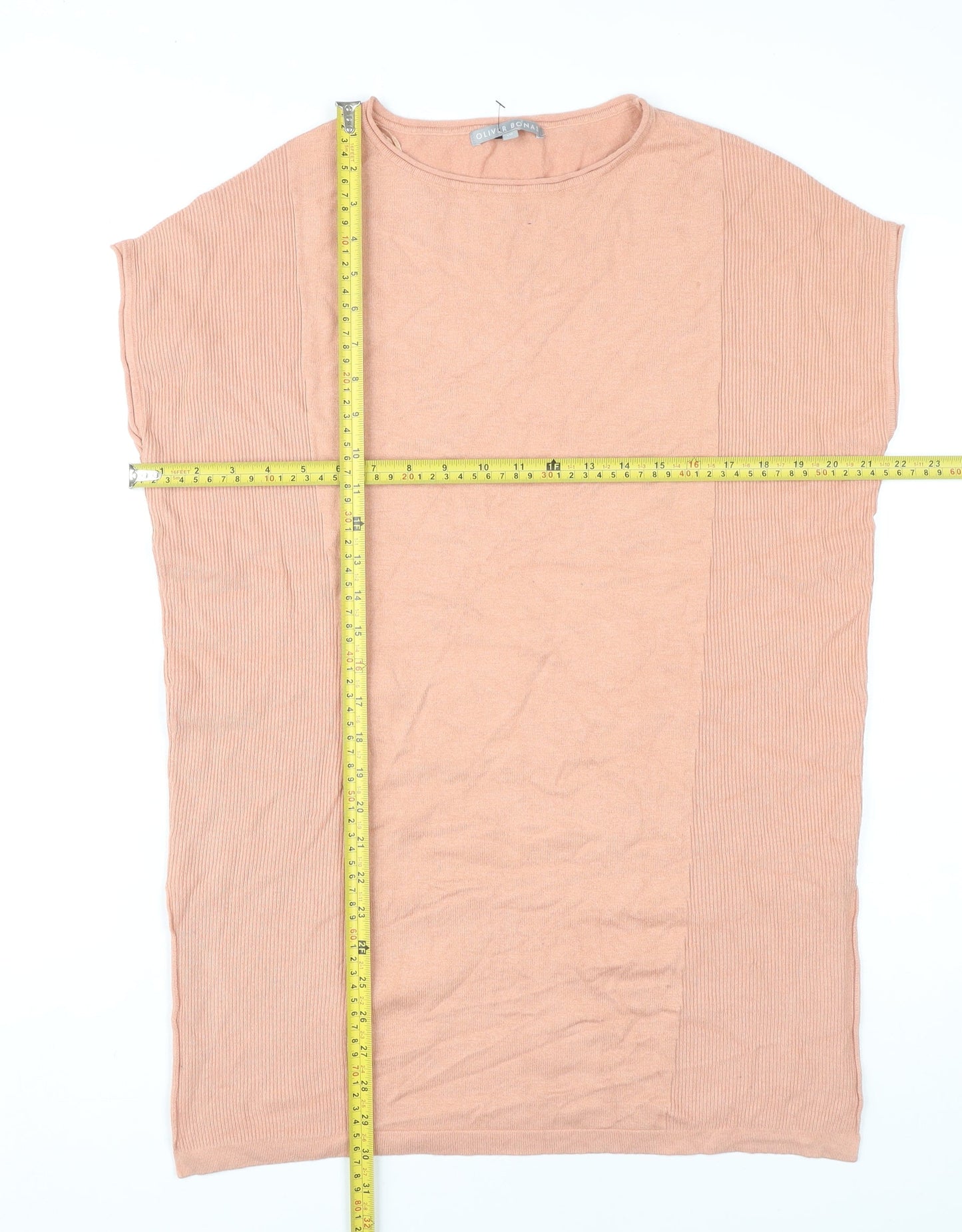 Oliver Bonas Women’s Beige Tunic Jumper Size 10 Sleeveless Knit