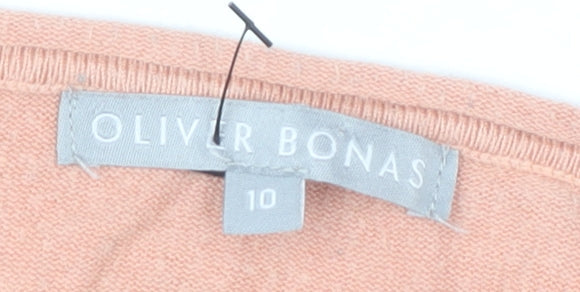 Oliver Bonas Women’s Beige Tunic Jumper Size 10 Sleeveless Knit