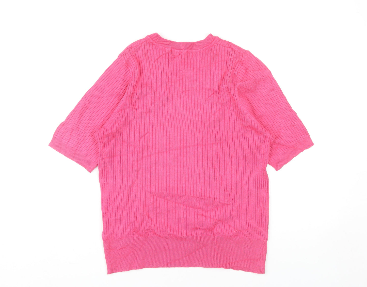 Marks and Spencer Women’s Pink Knit T-Shirt Size 14 Viscose Blend