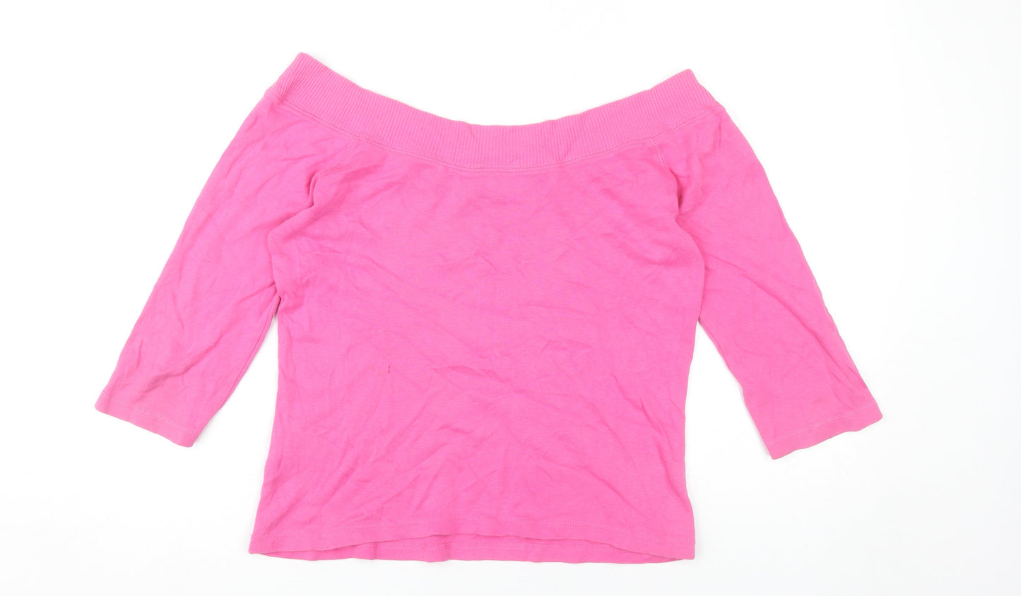 Nouveau Edition Women’s Pink Off Shoulder 3/4 Sleeve Cotton Blouse M