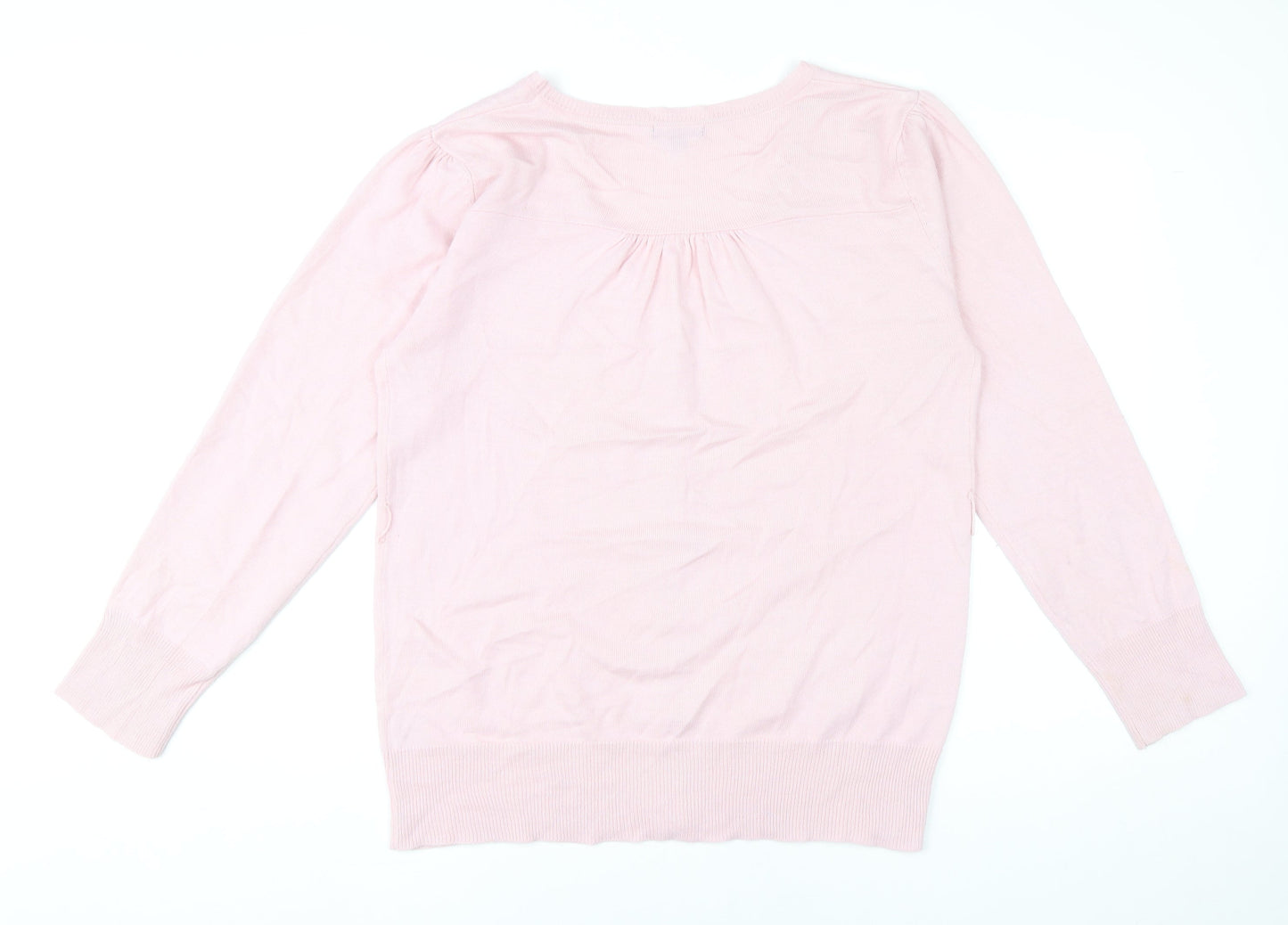 Lana Woman Pink V-Neck Cardigan Women’s Size L Acrylic Knit