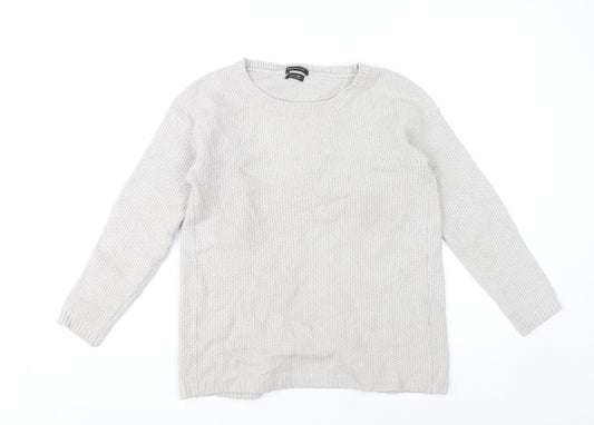 Massimo Dutti Womens Grey Cardigan Jumper Size 12 Long Sleeve Knit