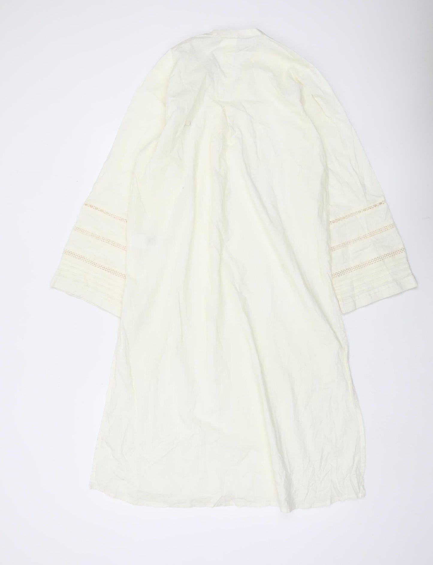 Khaadi Women’s Ivory Cotton Kaftan Dress Size 10 Casual Travel