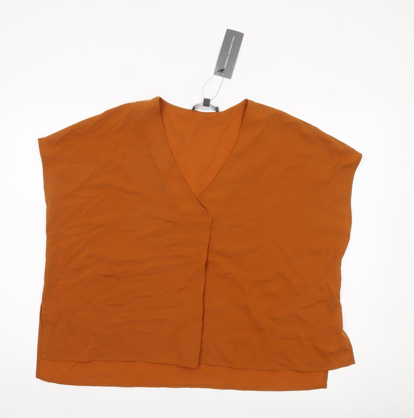 French Connection Women’s Orange Sleeveless V-Neck Blouse Size M