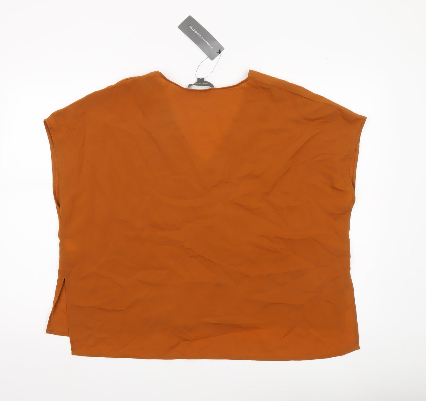 French Connection Women’s Orange Sleeveless V-Neck Blouse Size M