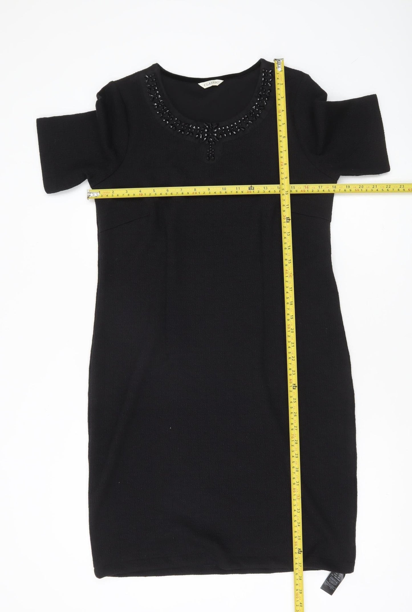 Marks and Spencer Women’s Black Beaded Sheath Dress Size 12