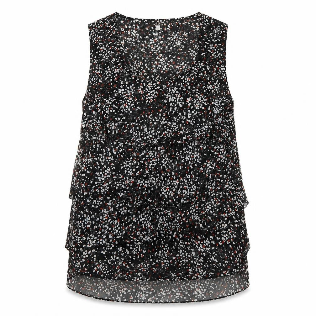 John Rocha Women’s Black Floral Sleeveless Tunic Blouse Size 16