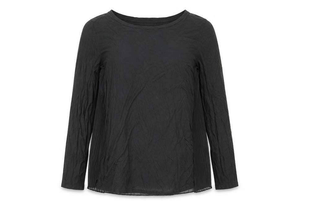 RJR.John Rocha Women’s Black Tunic Blouse Size 12 Long Sleeve Pleated