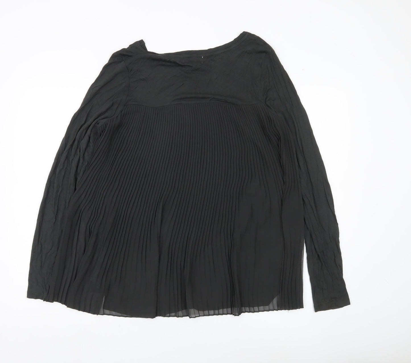 RJR John Rocha Women’s Black Tunic Blouse Size 12 Long Sleeve Pleated