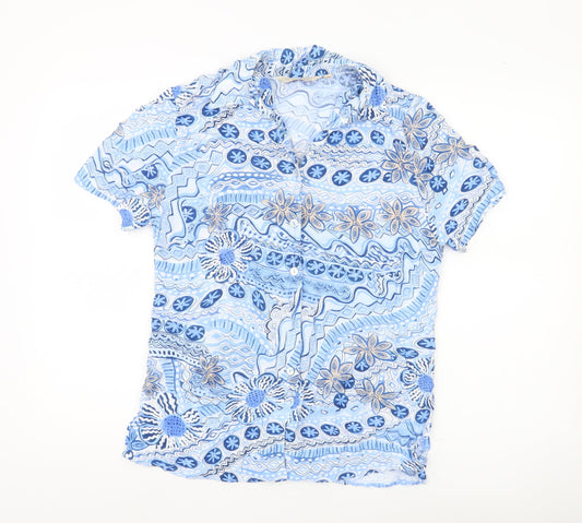 Style by EWM Women’s Blue Floral Button-Up Shirt Size 12