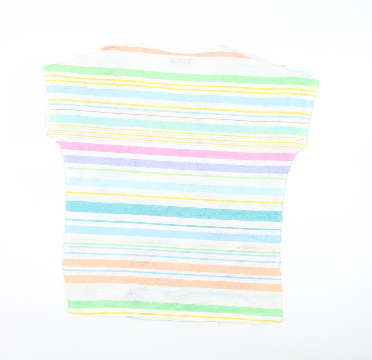 Anna Rose Women’s Multicoloured Striped Floral T-Shirt M Short Sleeve