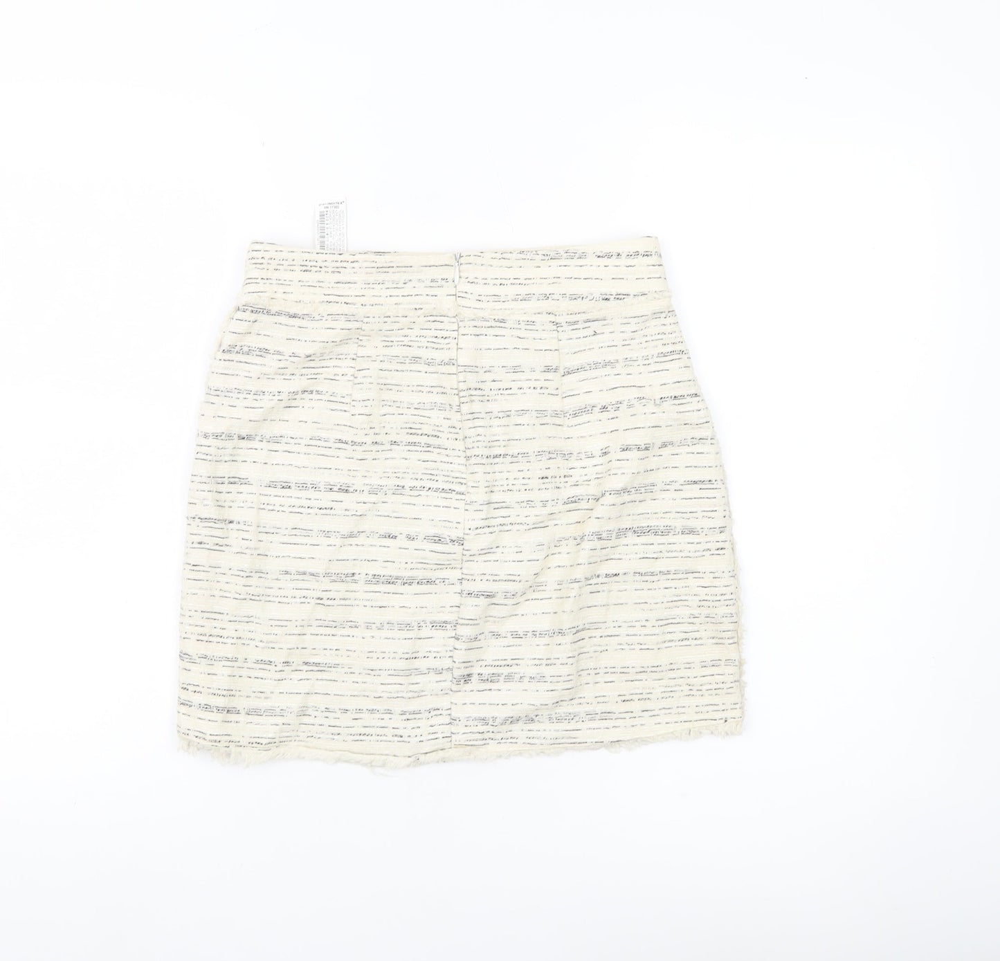 Zara Basic Women Ivory XS Tweed Pencil Skirt Workwear Business Casual