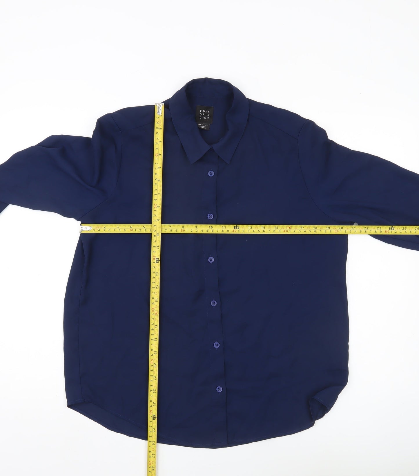 Editor's Cut Women's Blue Size 12 Long Sleeve Button-Up Shirt