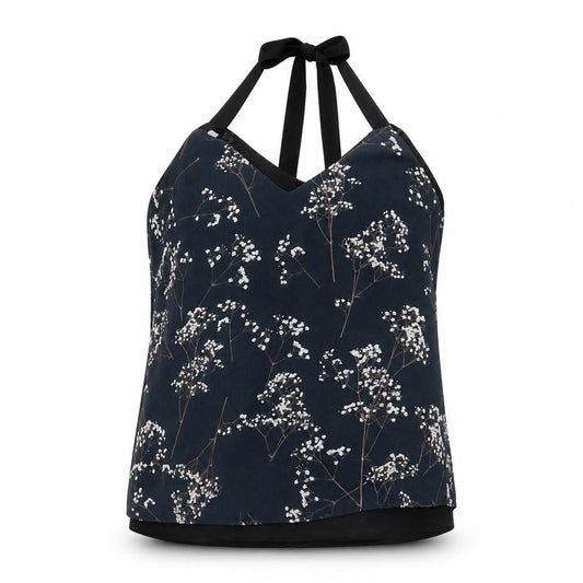 Mint Velvet Womens Black Floral Camisole Top Size 12 Sleeveless V-Neck