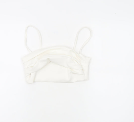 Zara Women White Camisole Tank Top Size 12 Slim Fit Spaghetti Strap