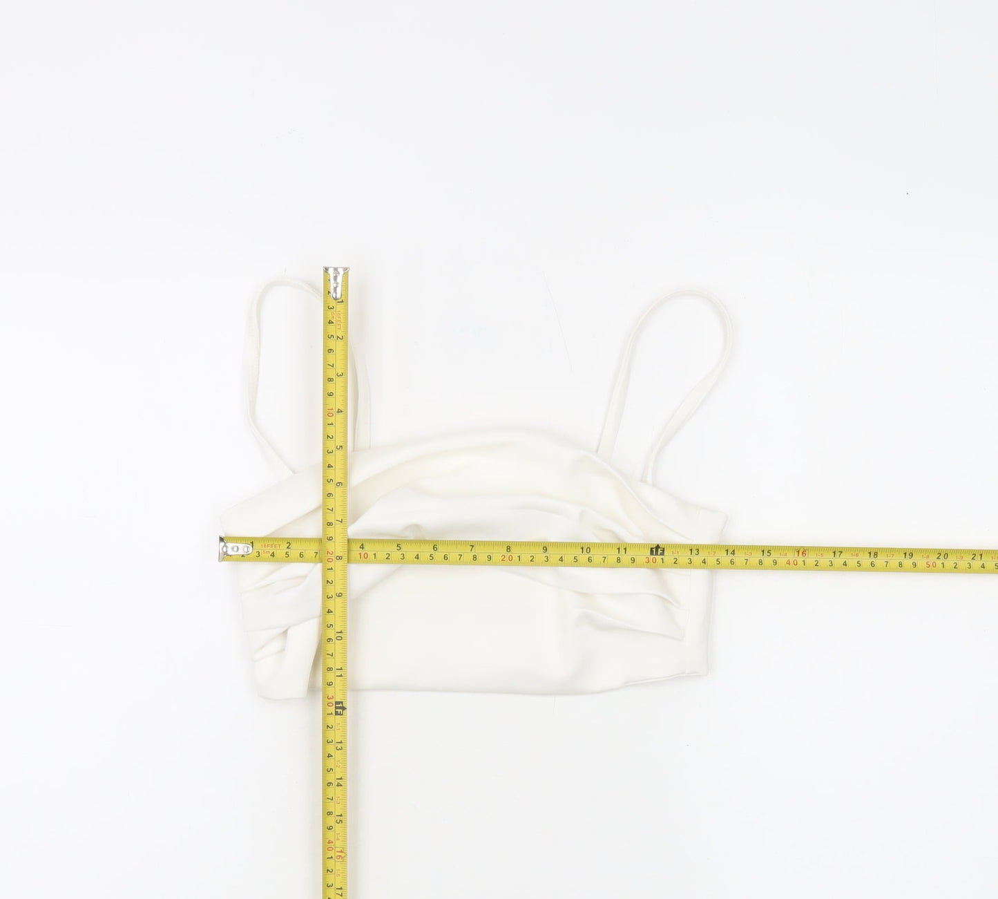 Zara Women White Camisole Tank Top Size 12 Slim Fit Spaghetti Strap