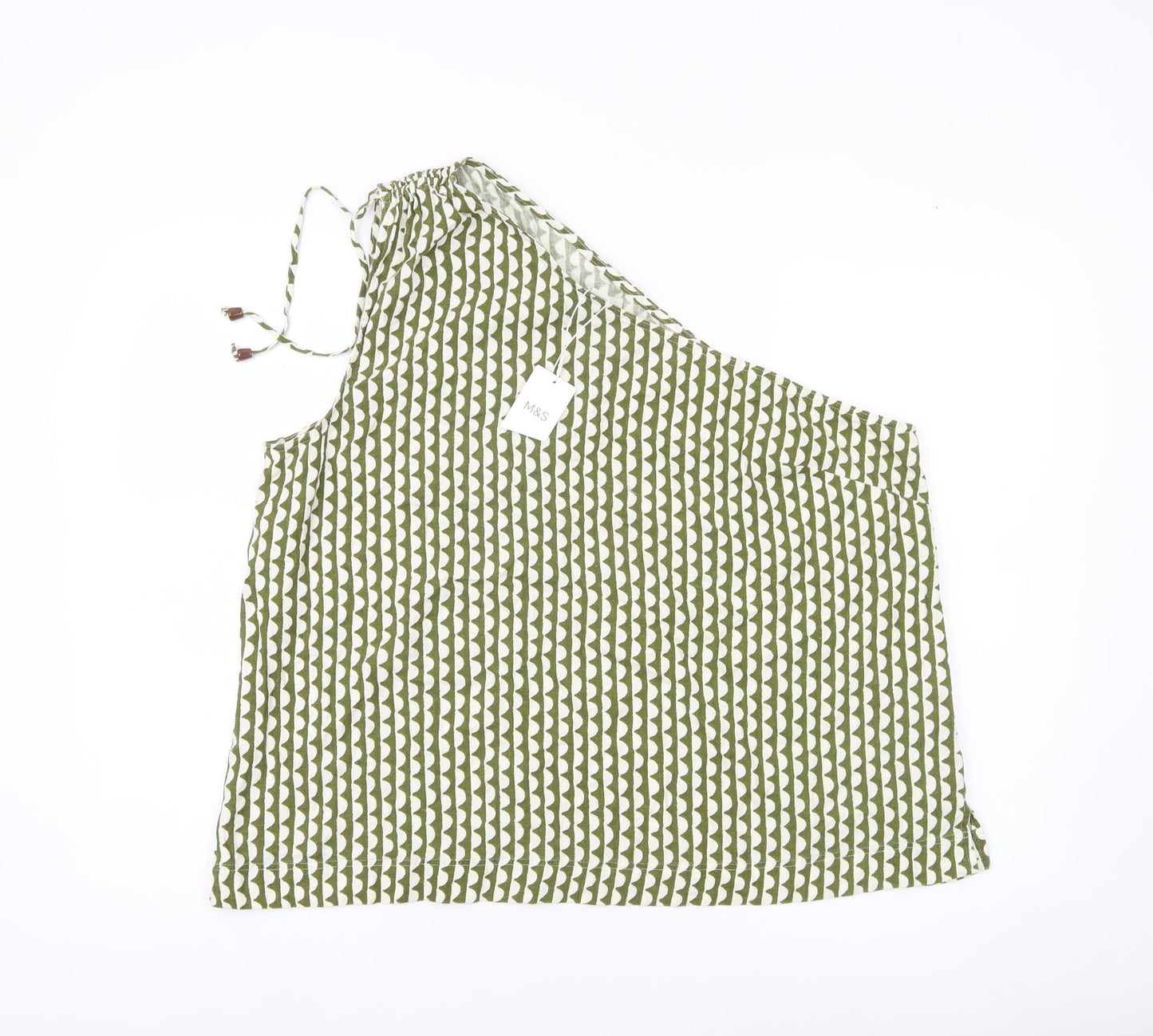 Marks and Spencer Women’s Green One Shoulder Linen Blend Blouse Size 20