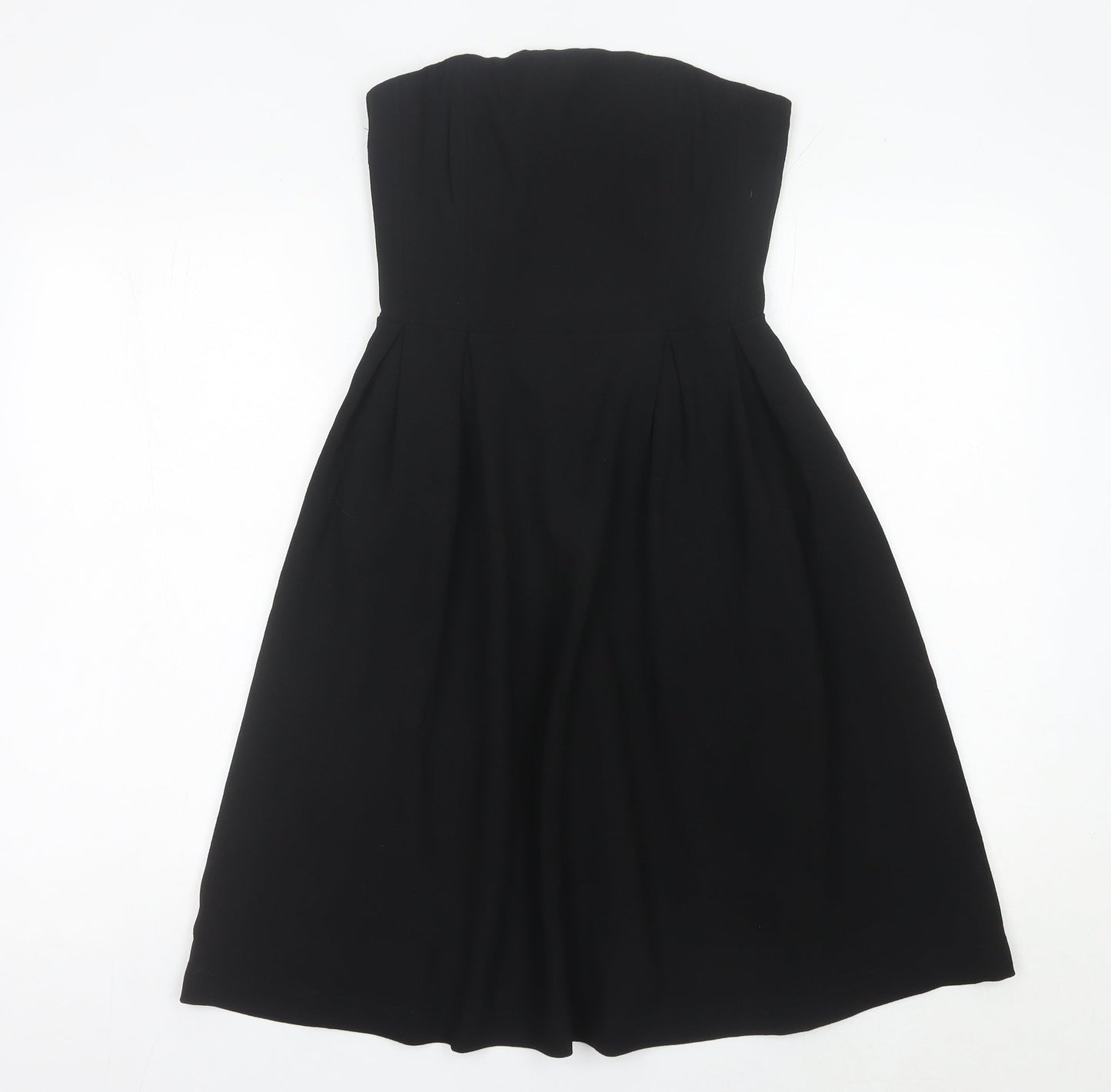 H&M Women’s Black Strapless A-Line Knee Length Dress Size 6