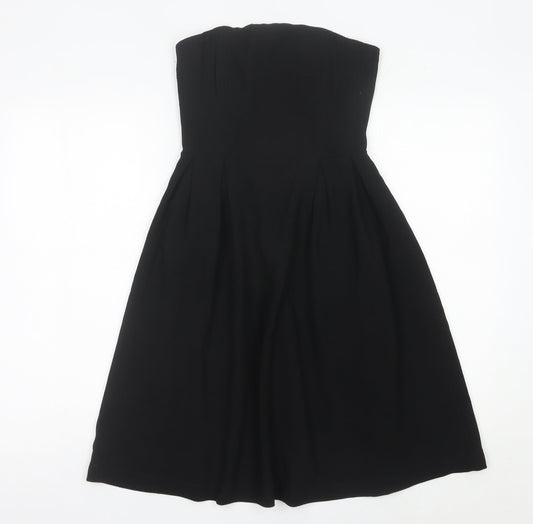 H&M Women’s Black Strapless A-Line Knee Length Dress Size 6