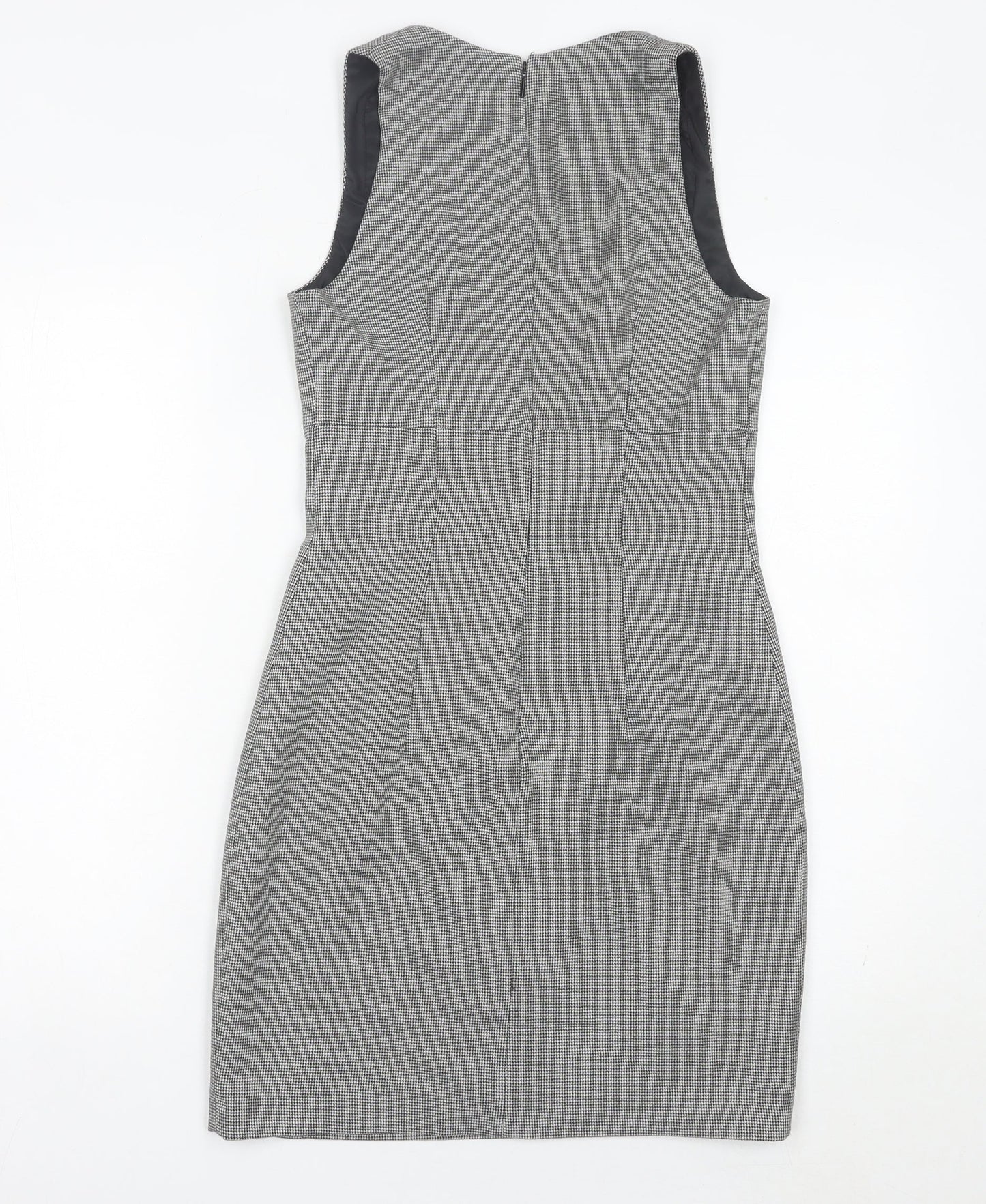 Mango Women Grey Houndstooth Sheath Dress Size 8 Workwear Classic