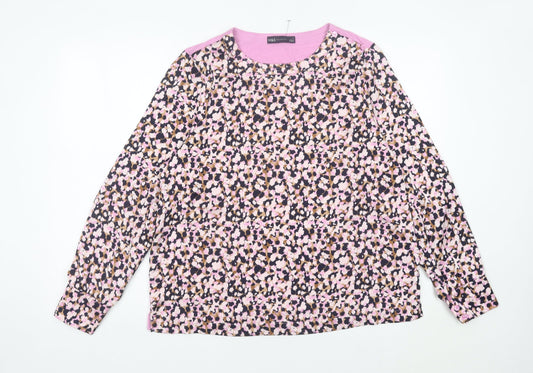 Marks and Spencer Women’s Multicolour Floral Blouse Size 14 Long Sleeve Jersey