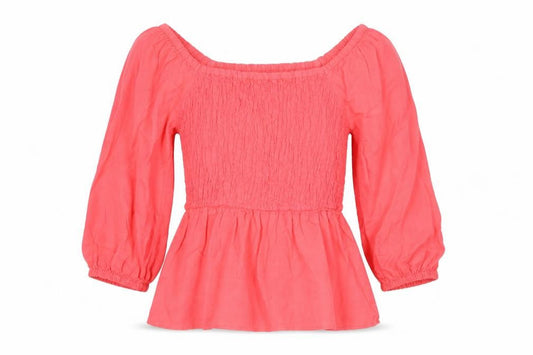 Marks and Spencer Women’s Pink Linen Off Shoulder Tunic Blouse UK 6
