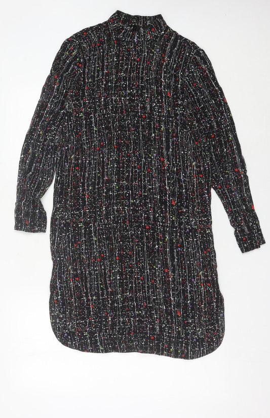 & Other Stories Women’s Black Multicolour Shirt Dress Size 4 Viscose