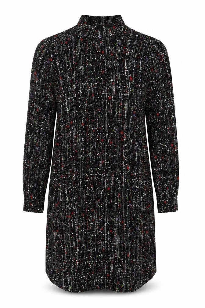 & Other Stories Women’s Black Multicolour Shirt Dress Size 4 Viscose