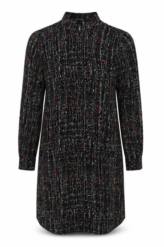& Other Stories Women’s Black Multicolour Shirt Dress Size 4 Viscose