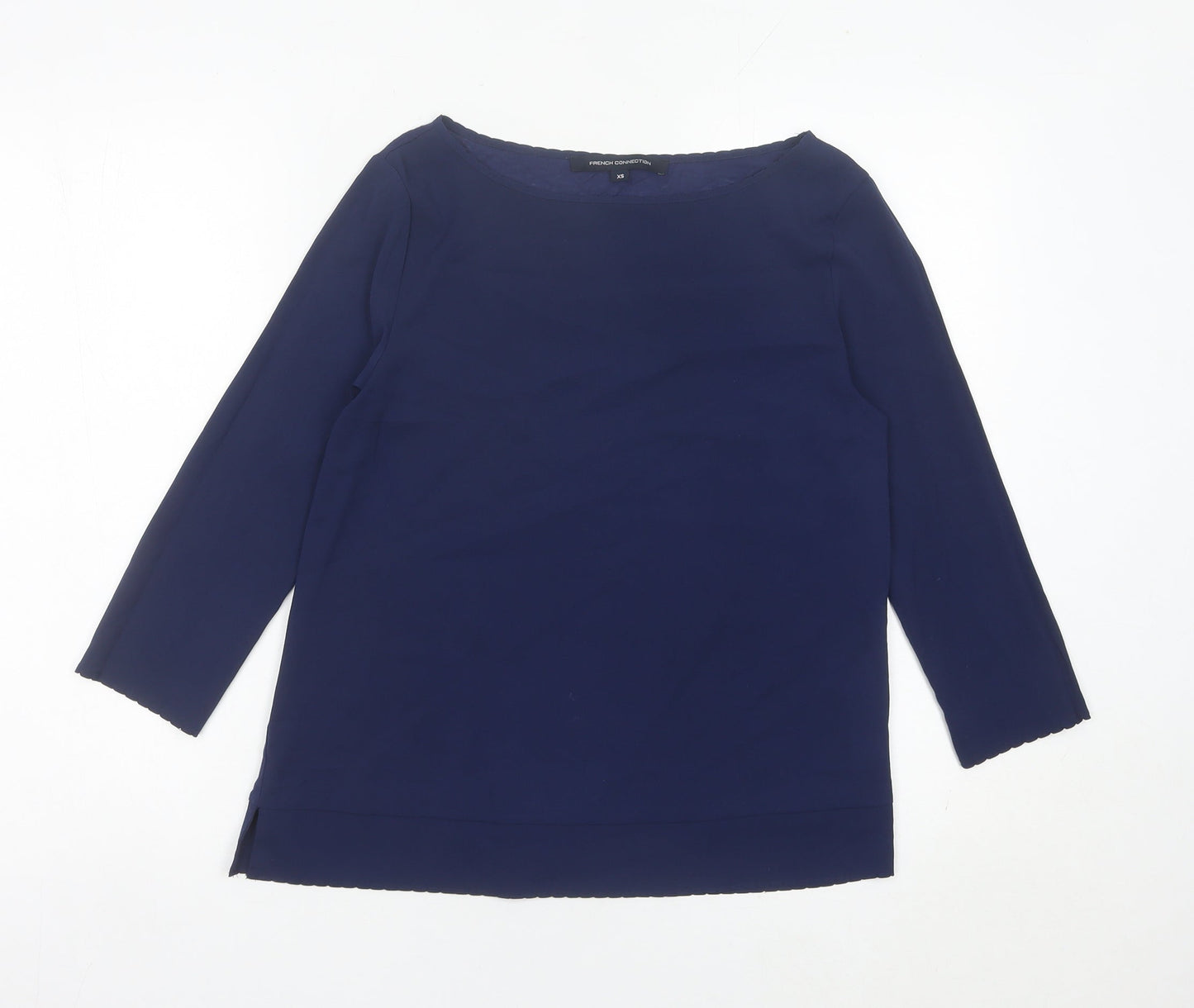 French Connection Women’s Blue XS Blouse 3/4 Sleeve Boat Neck